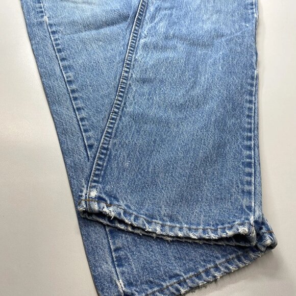 Aligrace Women’s Undone Mini Rise Straight Jeans Size 26 Blue — Fray Waistband - Picture 8 of 8